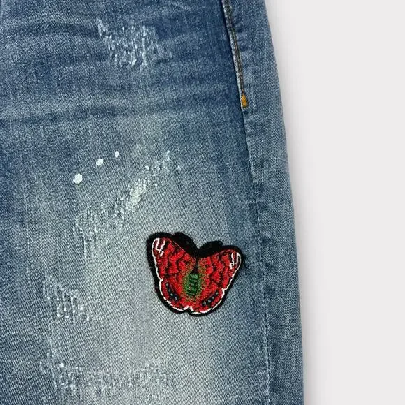 Driftwood Joyce Distressed High Rise Skinny Jeans Size 25 - Picture 6 of 9